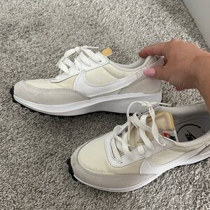 Nike Women's Cream and White Sneakers
